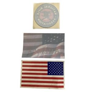 Lot Of 3 NRA PATRIOTIC GUN LOT AMERICAN FLAG Window STICKERS New